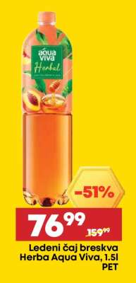 Ledeni čaj breskva Herba Aqua Viva, 1.5l PET