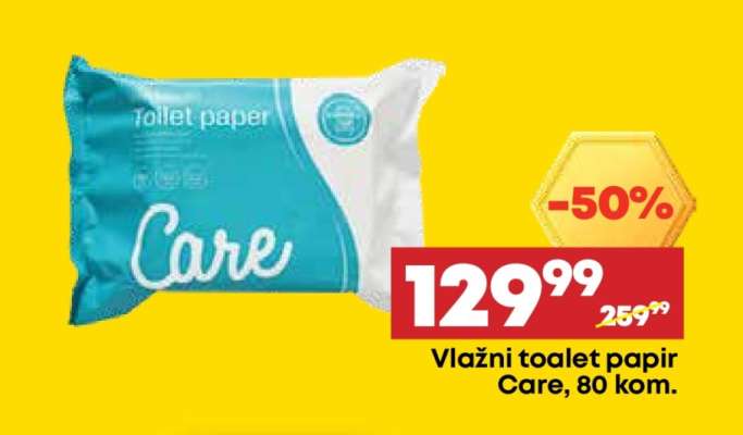 Vlažni toalet papir Care, 80 kom.