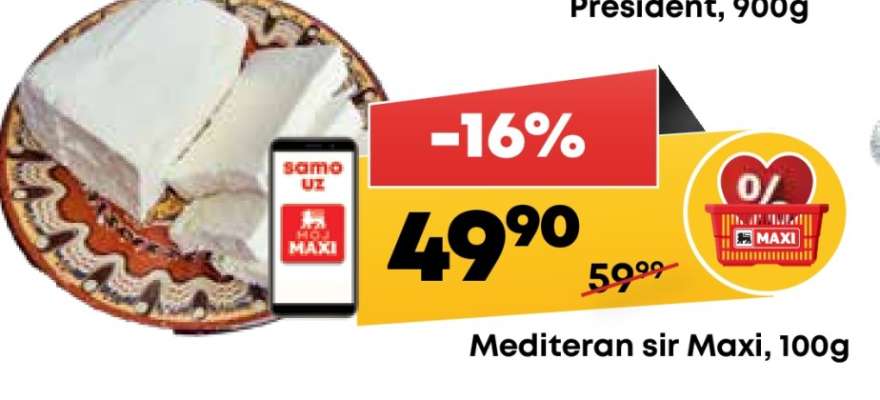Mediteran sir Maxi, 100g
