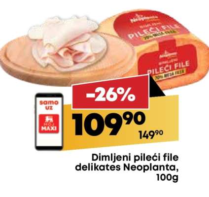 Dimljeni pileći file delikates Neoplanta, 100g