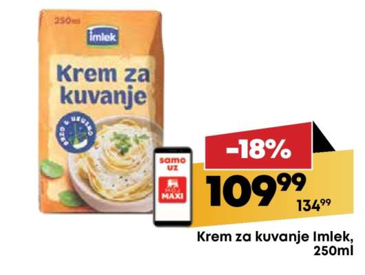 Krem za kuvanje Imlek, 250ml