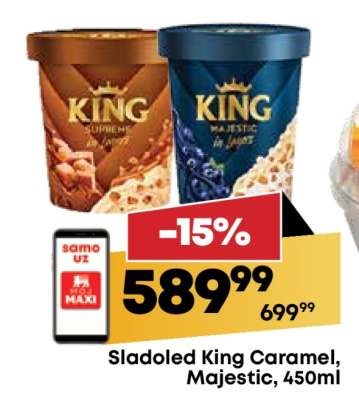 Sladoled king Caramel, Majestic, 450ml