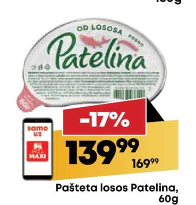 Pašteta losos Patelina, 60g