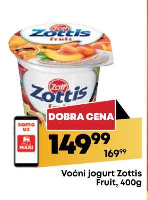 Voćni jogurt Zottis Fruit, 400g