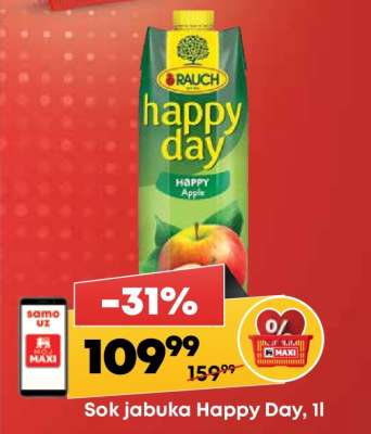 Sok jabuka Happy Day, 1l