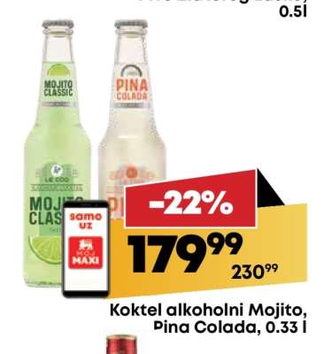 Koktel alkoholni Mojito, Pina Colada