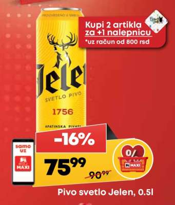 Pivo svetlo Jelen 0.5l