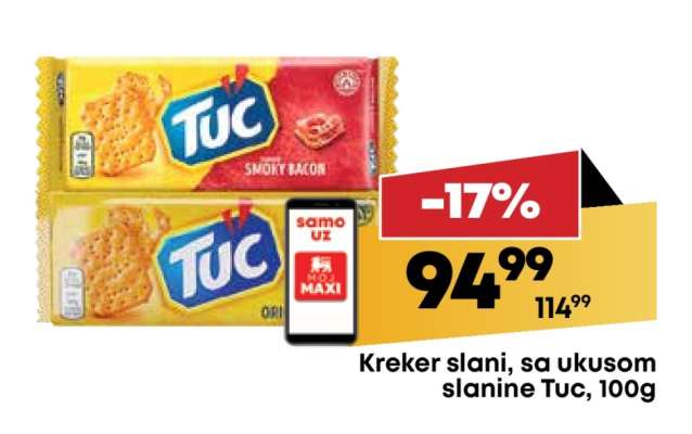 Kreker slani sa ukusom slanine Tuc , 100g