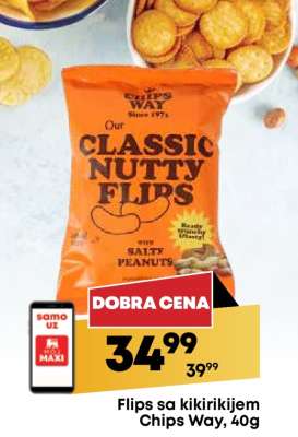 Flips sa kikirikijem Chips Way, 40g