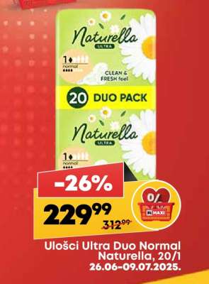Ulošci Ultra Duo Normal Naturella 20/1