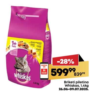Briketi piletina Whiskas, 1.4kg