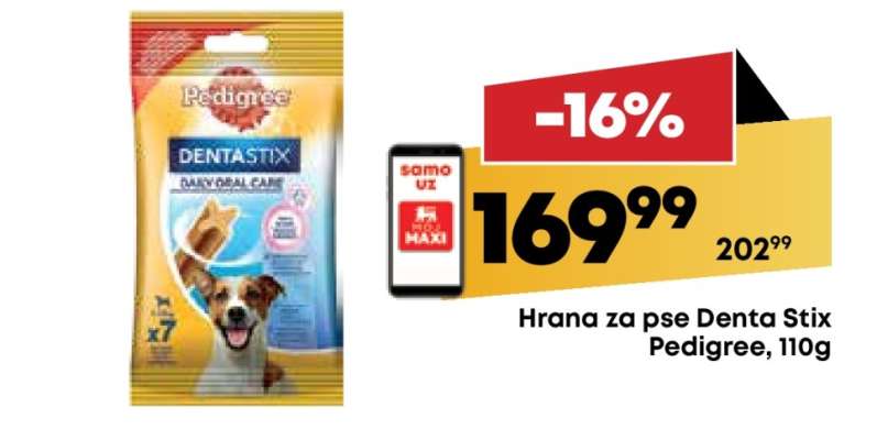 Hrana za pse Denta Stix Pedigree, 110g
