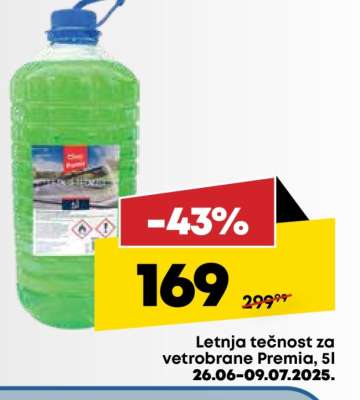 Letnja tečnost za vetrobrane Premia 5l