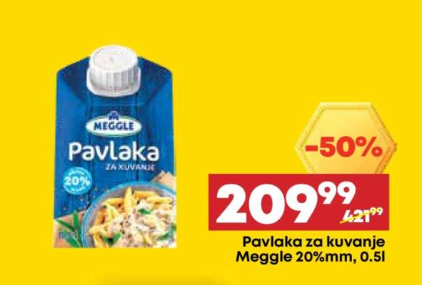 Pavlaka za kuvanje Meggle 20%mm, 0.5l
