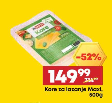 Kore za lazanje Maxi, 500g