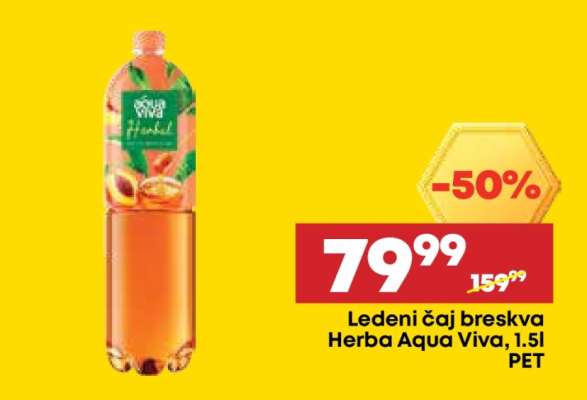 Ledeni čaj breskva Herba Aqua Viva, 1.5l PET