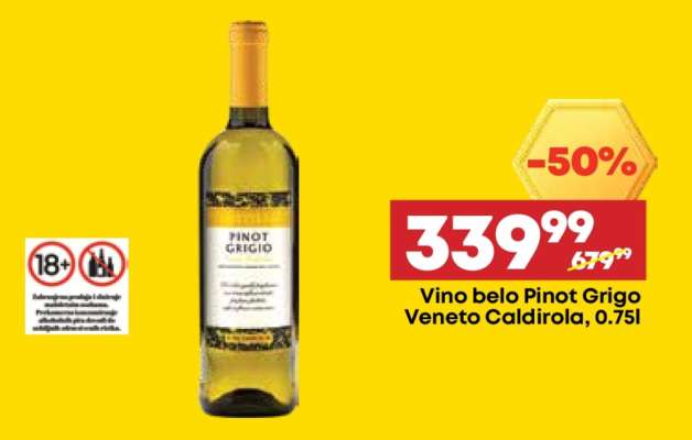 Vino belo Pinot Grigo Veneto Caldirola, 0.75l