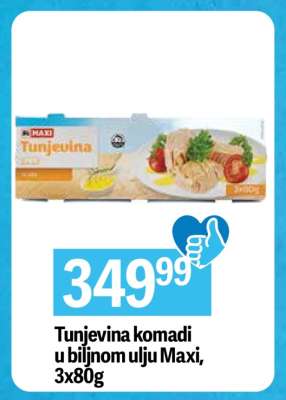 Tunjevina komadi u biljnom ulju Maxi, 3x80g