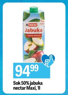 Sok 50% jabuka nectar Maxi, 1l