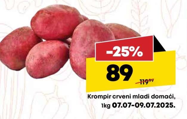 Krompir crveni mladi domaći, 1kg