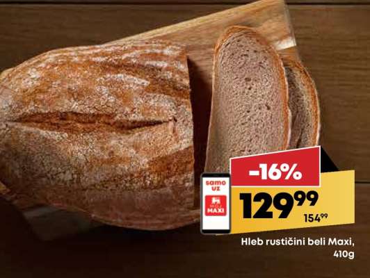 Hleb rustični beli Maxi 410g