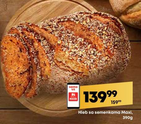 Hleb sa semenkama Maxi, 390g