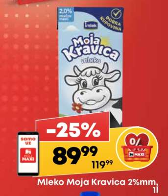 Mleko Moja Kravica 2%mm, 1l