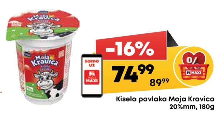 Kisela pavlaka Moja Kravica 20%mm, 180g