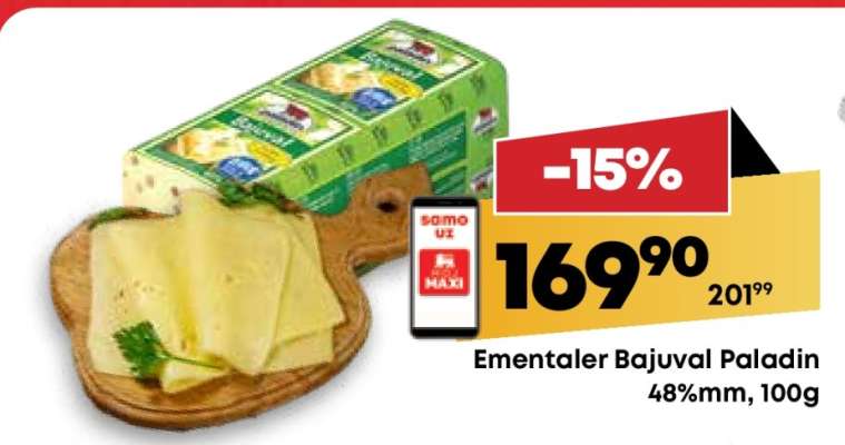 Ementaler Baj uval Paladin 48%mm, 100g