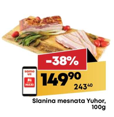 Slanina mesnata Yuhor, 100g