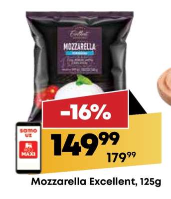 Mozzarella Excellent, 125g