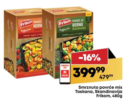 Smrznuto povrće mix Toskana, Skandinavija Frikom, 480g