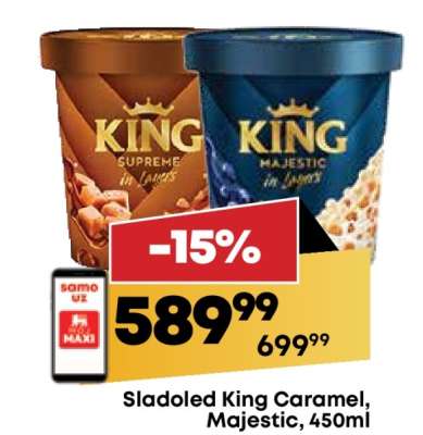 Sladoled king Caramel, Majestic, 450ml