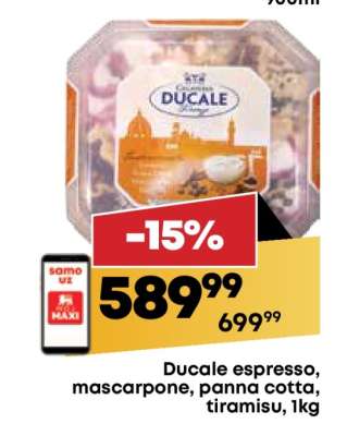 Ducale espresso, mascarpone, panna cotta, tiramisu, 1kg