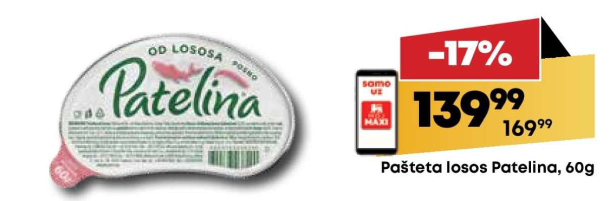 Pašteta losos Patelina, 60g