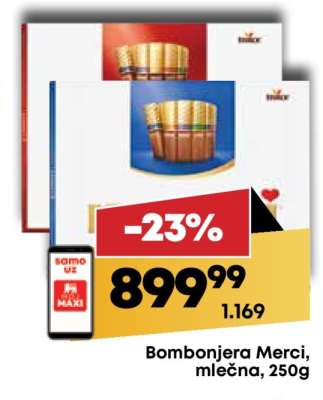 Bombonjera Merci mlečna 250g