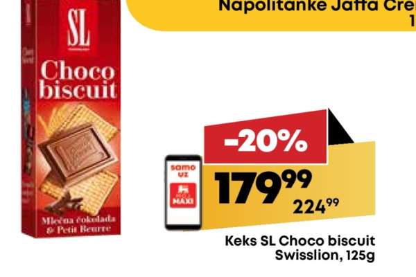Keks SL Choco biscuit Swisslion 125g