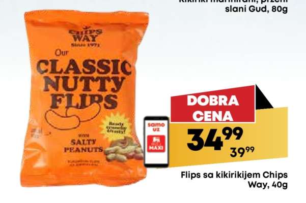 Flips sa kikirikijem Chips Way, 40g