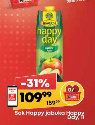 Sok Happy jabuka Happy Day, 1l