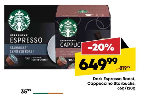 Dark Espresso Roast, Cappuccino Starbucks, 66g/120g