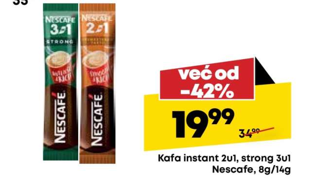 Kafa instant 2u1, strong 3u1 Nescafe, 8g,14g