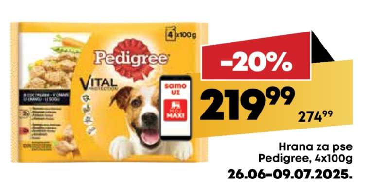 Hrana za pse Pedigree 4x100g