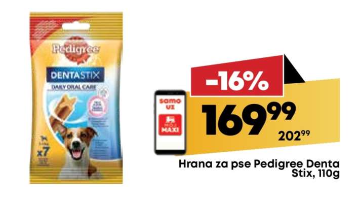 Hrana za pse Pedigree Denta Stix 110g