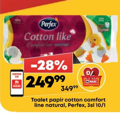 Toalet papir cotton comfort line natural, Perfex, 3sl 10/1