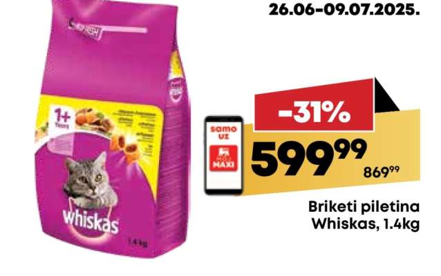 Briketi piletina Whiskas, 1.4kg