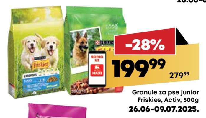 Granule za pse junior Friskies, Activ, 500g
