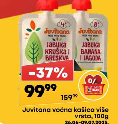 Juvitana voćna kašica više vrsta, 100g