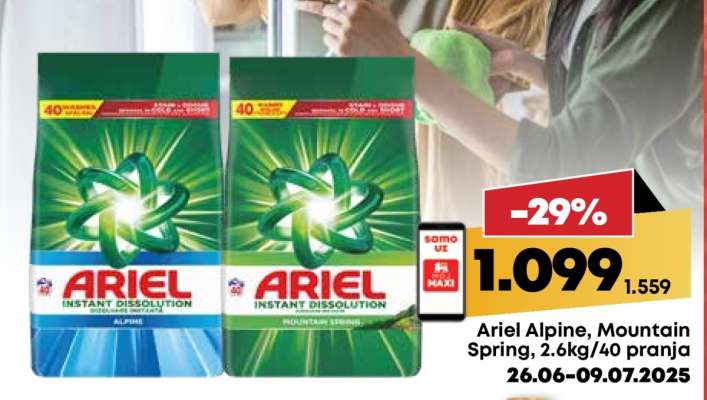 Ariel Alpine, Mountain Spring, 2.6kg/40 pranja