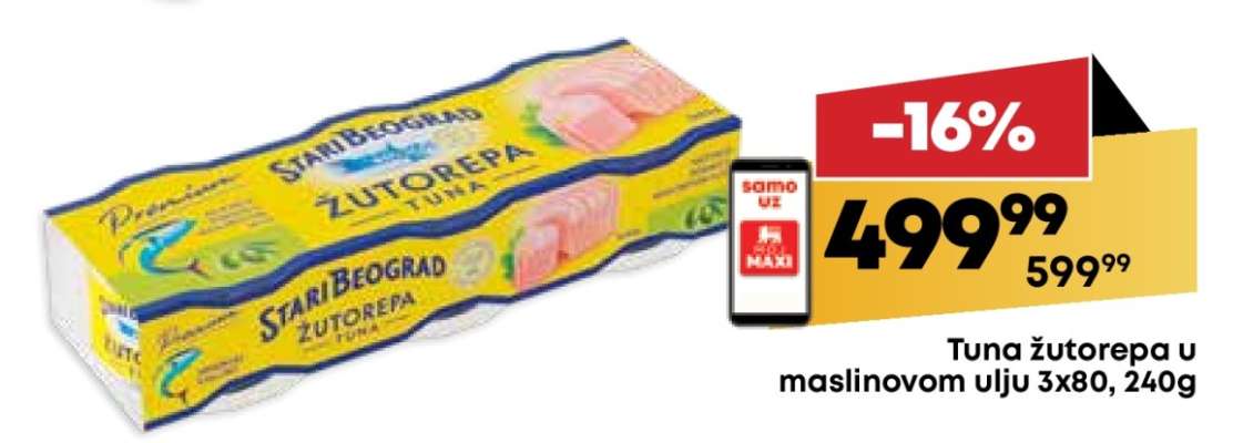 Tuna žutorepa u maslinovom ulju 3x80, 240g