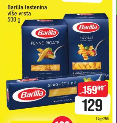 Barilla testenina vise vrsta